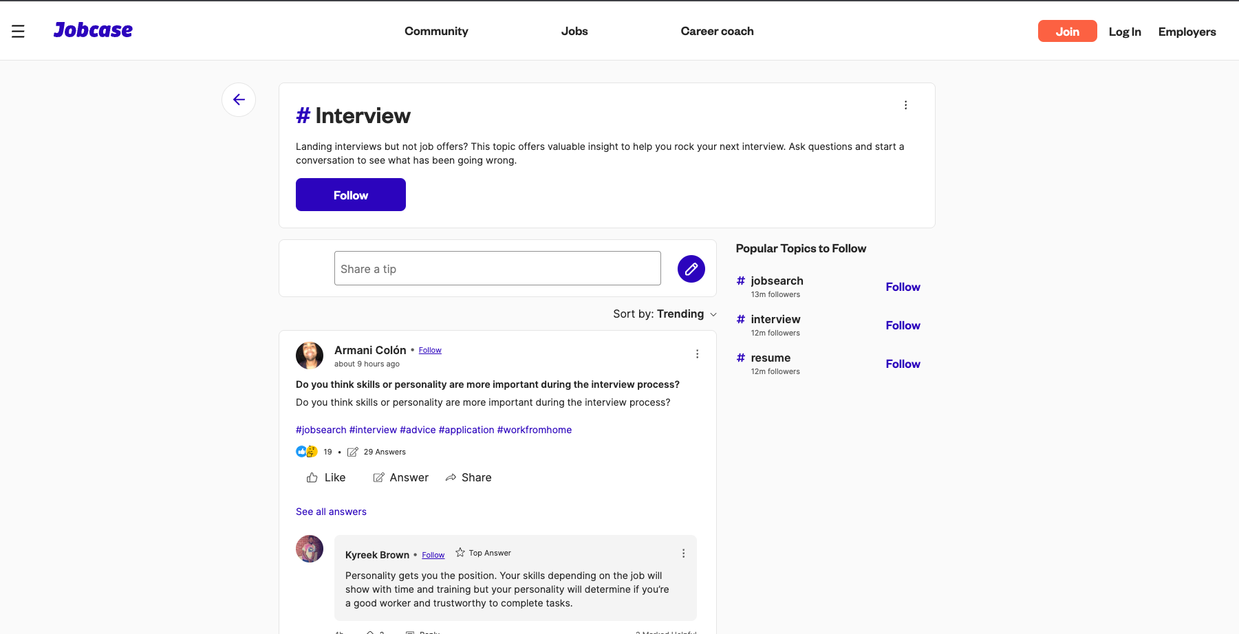 Jobcase: Cross-Platform Job Search App